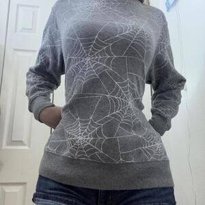 spiderweb print sweatshirt